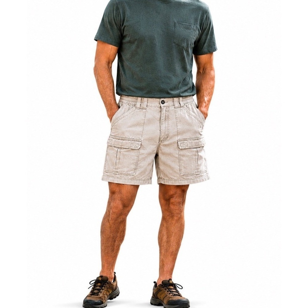 Cabela's Outdoors Cargo Shorts Men's 38 Beige Utility Hiking Outdoor Casual